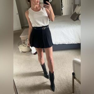 White satin sleeveless blouse